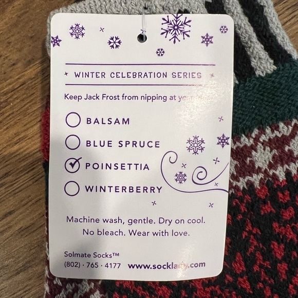 NWT, Solmate Socks in Poinsettia - Picture 4 of 4